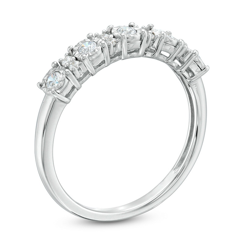 Main Image 3 of Previously Owned - 1/4 CT. T.W. Diamond Band in 10K White Gold