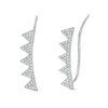 Thumbnail Image 1 of Previously Owned - 1/5 CT. T.W. Diamond Triangle Crawler Earrings in 10K White Gold