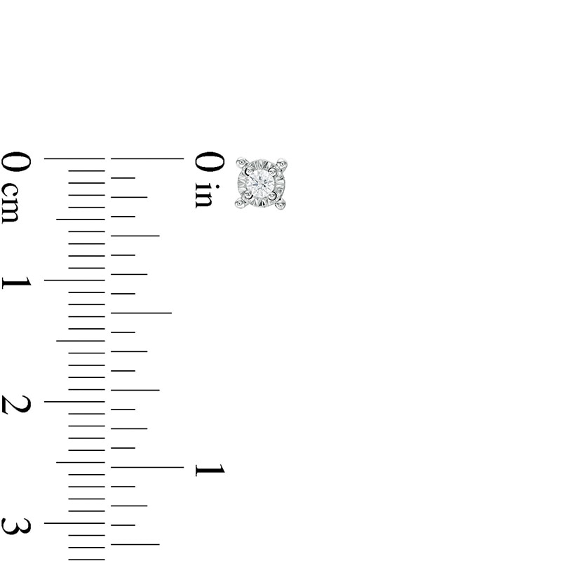 Main Image 3 of Previously Owned - 1/10 CT. T.W. Diamond Solitaire Stud Earrings in Sterling Silver (J/I3)
