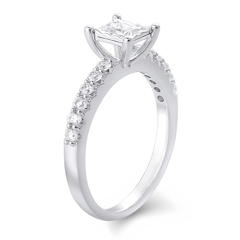 Main Image 2 of Previously Owned - 5/8 CT. T.W. Princess-Cut Diamond Engagement Ring in 10K White Gold