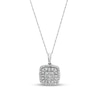 Thumbnail Image 1 of Previously Owned - 1/2 CT. T.W. Cushion-Shaped Multi-Diamond Frame Pendant in 10K White Gold