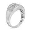Thumbnail Image 3 of Previously Owned - Men's 3/4 CT. T.W. Diamond Triple Row Rectangle-Top Collar Ring in 10K White Gold