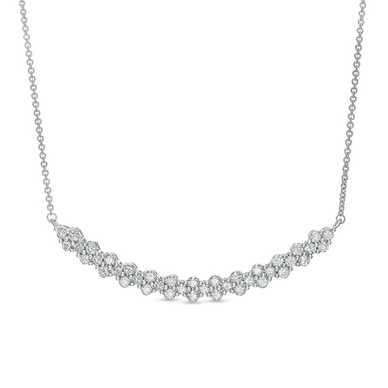 Main Image 1 of Previously Owned - 1 CT. T.W. Diamond Cobblestone Necklace in 10K White Gold