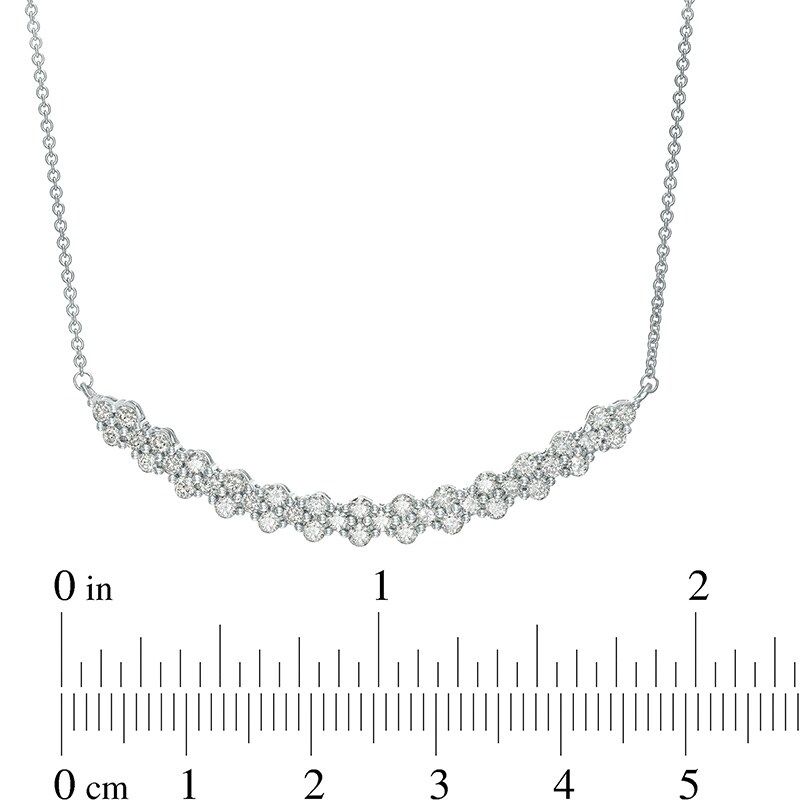 Main Image 3 of Previously Owned - 1 CT. T.W. Diamond Cobblestone Necklace in 10K White Gold