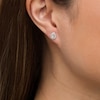 Thumbnail Image 2 of Previously Owned - 1/2 CT. T.W. Pear-Shaped Diamond Frame Stud Earrings in 10K White Gold