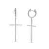 Thumbnail Image 1 of Previously Owned - Vera Wang Love Collection 3/8 CT. T.W. Diamond Cross Drop Earrings in 10K White Gold