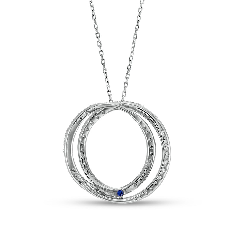 Main Image 2 of Previously Owned - Vera Wang Love Collection 1 CT. T.W. Diamond Entwined Circle Pendant in 10K White Gold – 19"