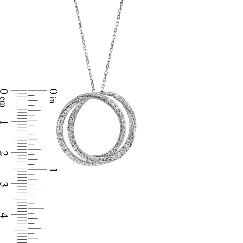 Main Image 3 of Previously Owned - Vera Wang Love Collection 1 CT. T.W. Diamond Entwined Circle Pendant in 10K White Gold – 19"