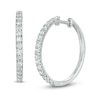 Thumbnail Image 1 of Previously Owned - 1 CT. T.W.  Lab-Grown Diamond Hoop Earrings in 14K White Gold (F/SI2)