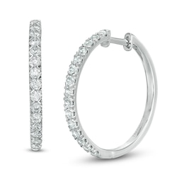 Previously Owned - 1 CT. T.W.  Lab-Grown Diamond Hoop Earrings in 14K White Gold (F/SI2)