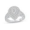 Thumbnail Image 1 of Previously Owned - 1-1/2 CT. T.W. Pear-Shaped Diamond Frame Vintage-Style Multi-Row Engagement Ring in 14K White Gold