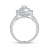 Thumbnail Image 3 of Previously Owned - 1-1/2 CT. T.W. Pear-Shaped Diamond Frame Vintage-Style Multi-Row Engagement Ring in 14K White Gold