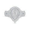 Thumbnail Image 4 of Previously Owned - 1-1/2 CT. T.W. Pear-Shaped Diamond Frame Vintage-Style Multi-Row Engagement Ring in 14K White Gold