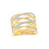 Thumbnail Image 0 of Previously Owned - 1/2 CT. T.W. Diamond Multi-Row Zig-Zag Ring in 10K Gold