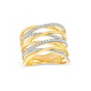Thumbnail Image 1 of Previously Owned - 1/2 CT. T.W. Diamond Multi-Row Zig-Zag Ring in 10K Gold