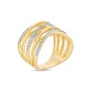 Thumbnail Image 3 of Previously Owned - 1/2 CT. T.W. Diamond Multi-Row Zig-Zag Ring in 10K Gold