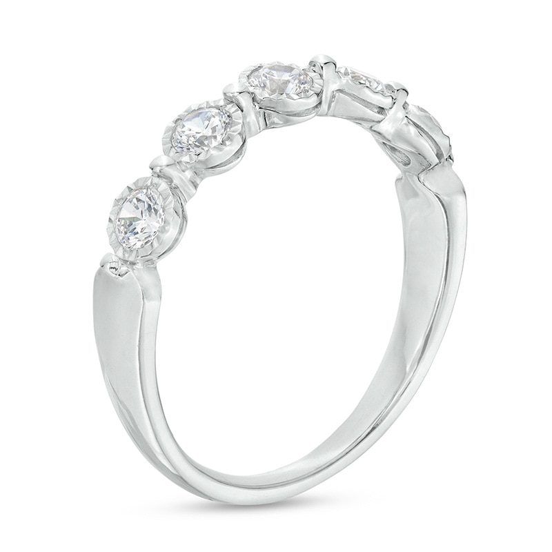 Main Image 2 of Previously Owned - 1/2 CT. T.W. Diamond Five Stone Anniversary Band in 10K White Gold