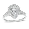 Thumbnail Image 1 of Previously Owned - 1/2 CT. T.W. Diamond Double Pear-Shaped Frame Split Shank Engagement Ring in 10K White Gold (J/I3)