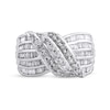 Thumbnail Image 2 of Previously Owned - 1 CT. T.W. Baguette and Round Diamond Multi-Row Crossover Ring in 10K White Gold