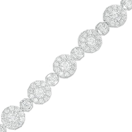 Previously Owned - 10 CT. T.W. Diamond Frame Alternating Line Bracelet in 10K White Gold
