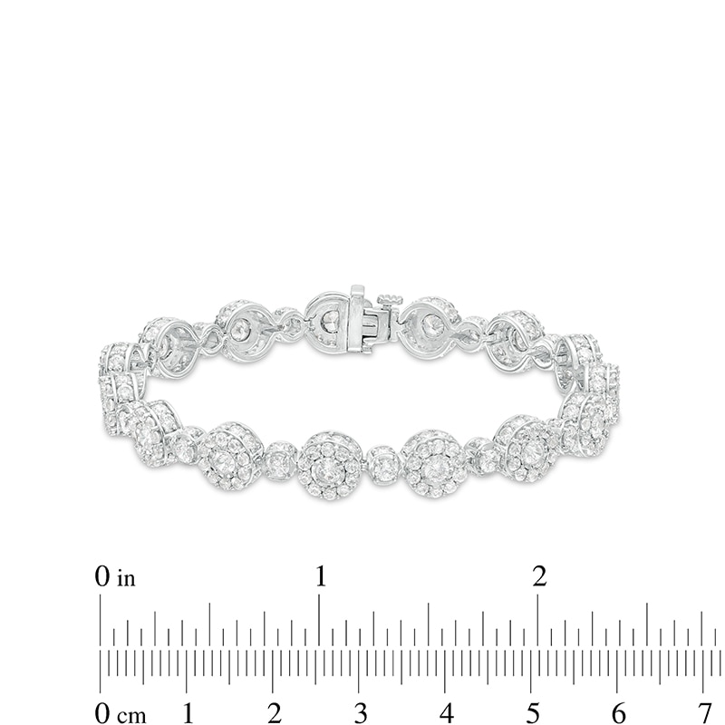 Main Image 4 of Previously Owned - 10 CT. T.W. Diamond Frame Alternating Line Bracelet in 10K White Gold