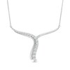 Thumbnail Image 1 of Previously Owned - 1 CT. T.W.  Lab-Grown Diamond Abstract "Y" Necklace in 14K White Gold (F/SI2)