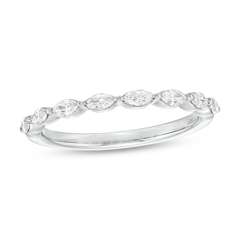 Main Image 1 of Previously Owned - Kleinfeld® x Peoples 1/2 CT. T.W. Marquise Lab-Grown Diamond Eight Stone Band in Platinum