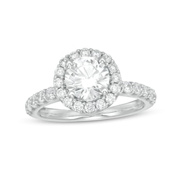 Previously Owned - 2-1/4 CT. T.W.  Lab-Grown Diamond Frame Engagement Ring in 14K White Gold (F/VS2)