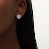 Thumbnail Image 2 of Previously Owned - 1 CT. T.W.  Emerald-Cut Lab-Grown Diamond Octagonal Double Frame Stud Earrings in 14K White Gold