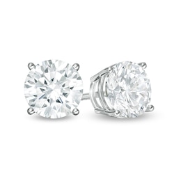 Previously Owned - 2 CT. T.W.  Lab-Grown Diamond Solitaire Stud Earrings in 14K White Gold (F/SI2)