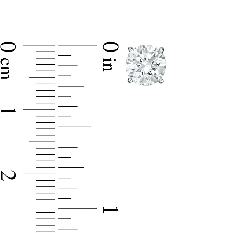 Main Image 3 of Previously Owned - 2 CT. T.W.  Lab-Grown Diamond Solitaire Stud Earrings in 14K White Gold (F/SI2)