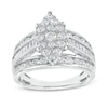 Thumbnail Image 1 of Previously Owned - 1-1/2 CT. T.W. Marquise Multi-Diamond Triple Row Engagement Ring in 10K White Gold