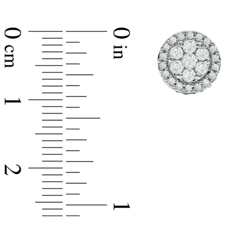 Main Image 2 of Previously Owned - 1 CT. T.W. Multi-Diamond Earrings in 10K White Gold