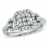 Thumbnail Image 1 of Previously Owned - 1/2 CT. T.W. Princess-Shaped Multi-Diamond Frame Belt Buckle Ring in 14K White Gold