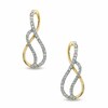 Thumbnail Image 1 of Previously Owned - 1/5 CT. T.W. Diamond Swirl Infinity Loop Earrings in 10K Gold