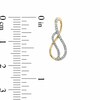 Thumbnail Image 2 of Previously Owned - 1/5 CT. T.W. Diamond Swirl Infinity Loop Earrings in 10K Gold
