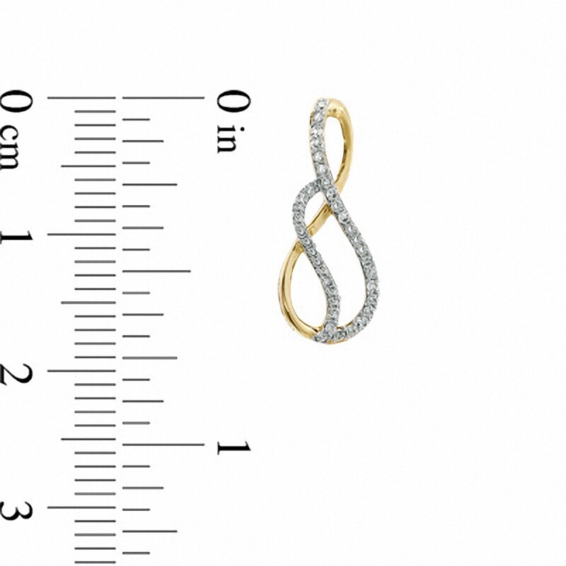 Main Image 2 of Previously Owned - 1/5 CT. T.W. Diamond Swirl Infinity Loop Earrings in 10K Gold