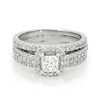 Thumbnail Image 1 of Previously Owned 1-3/4 CT. T.W. Princess-Cut Diamond Frame Soldered Bridal Set in 14K White Gold