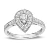 Thumbnail Image 1 of Previously Owned - 1/3 CT. T.W. Diamond Teardrop-Shaped Frame Vintage-Style Engagement Ring in 10K White Gold