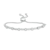 Thumbnail Image 1 of Previously Owned - 1/3 CT. T.W. Diamond Cushion Frame Station Bolo Bracelet in 10K White Gold - 9.5"