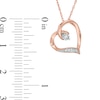 Thumbnail Image 2 of Previously Owned - Diamond Accent Tilted Heart Pendant in 10K Rose Gold