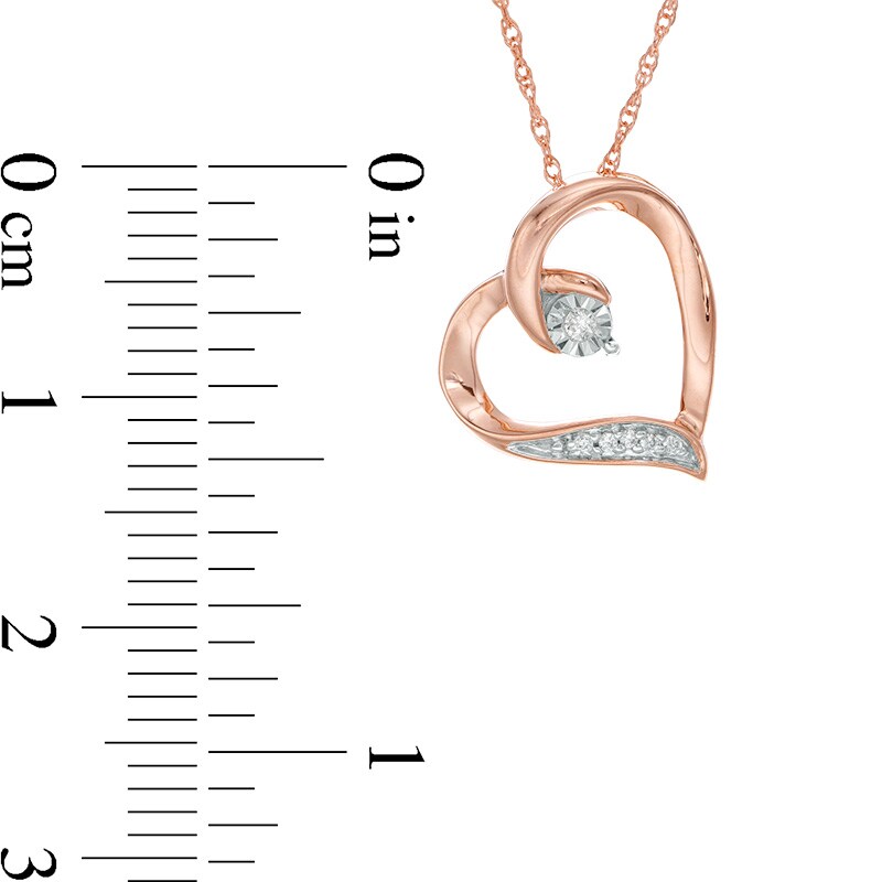 Main Image 2 of Previously Owned - Diamond Accent Tilted Heart Pendant in 10K Rose Gold