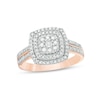 Thumbnail Image 1 of Previously Owned - 3/8 CT. T.W. Diamond Double Cushion Frame Ring in 10K Rose Gold