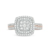 Thumbnail Image 4 of Previously Owned - 3/8 CT. T.W. Diamond Double Cushion Frame Ring in 10K Rose Gold