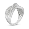 Thumbnail Image 3 of Previously Owned - 1 CT. T.W. Diamond Multi-Row Layered Criss-Cross Ring in 10K White Gold