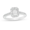 Thumbnail Image 1 of Previously Owned - 1-1/4 CT. T.W. GIA-Graded Emerald-Cut Diamond Frame Engagement Ring in 14K White Gold (I/VS2)