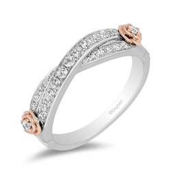Previously Owned - Enchanted Disney Belle 1/3 CT. Diamond Twist Anniversary Band in 14K Two-Tone Gold