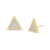 Thumbnail Image 1 of Previously Owned - Men's 1/5 CT. T.W. Diamond Pavé Triangular Stud Earrings in 10K Gold