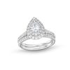 Thumbnail Image 1 of Previously Owned - 1 CT. T.W. Pear-Shaped Diamond Frame Bridal Set in 14K White Gold (I/I1)