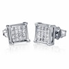 Thumbnail Image 1 of Previously Owned - 1/3 CT. T.W. Princess-Cut Multi-Diamond Stud Earrings in 14K White Gold
